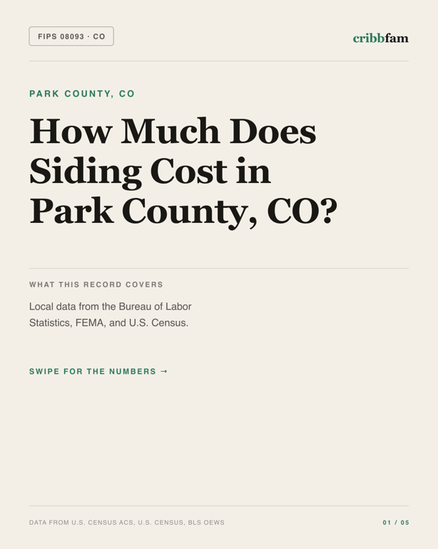 Siding in Park County, CO — regional cost snapshot