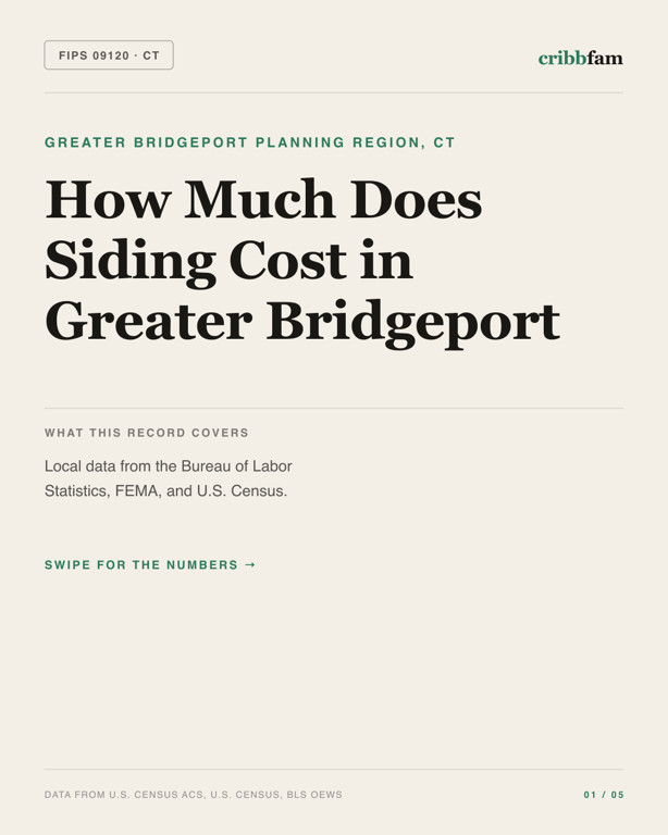 Siding in Greater Bridgeport Planning Region, CT — regional cost snapshot