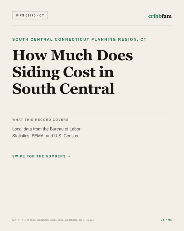 Siding in South Central Connecticut Planning Region, CT — regional cost snapshot