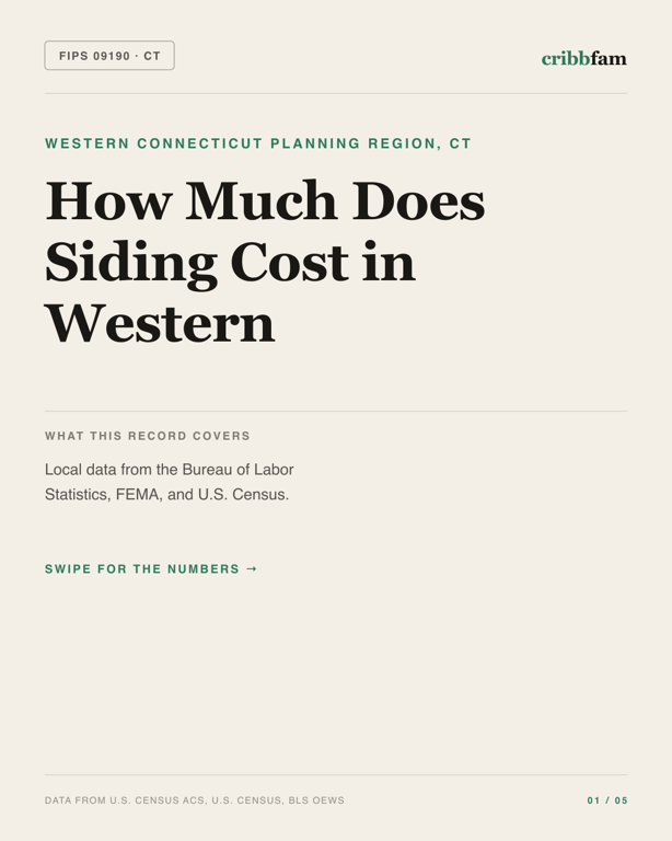 Siding in Western Connecticut Planning Region, CT — regional cost snapshot