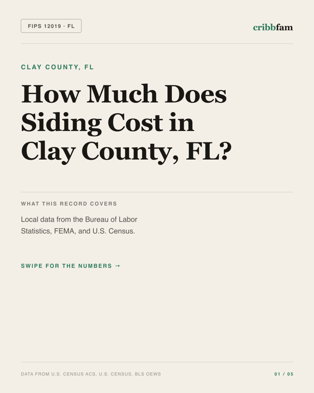 Siding in Clay County, FL — regional cost snapshot