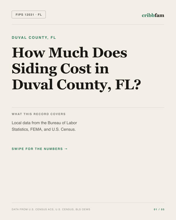 Siding in Duval County, FL — regional cost snapshot
