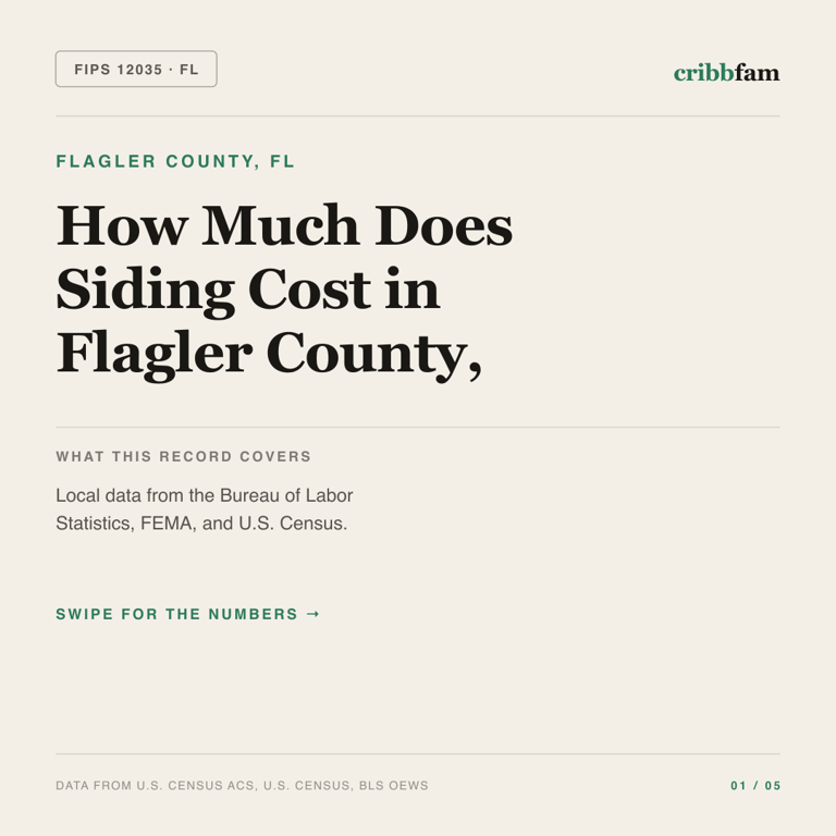 Siding cost snapshot for Flagler County, FL