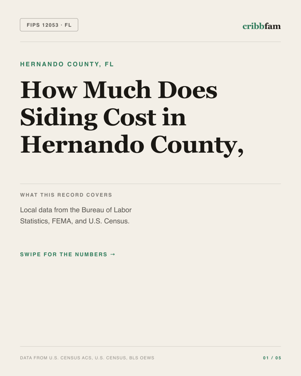 Siding in Hernando County, FL — regional cost snapshot
