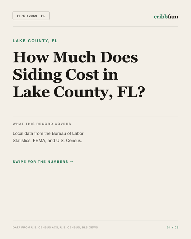 Siding in Lake County, FL — regional cost snapshot