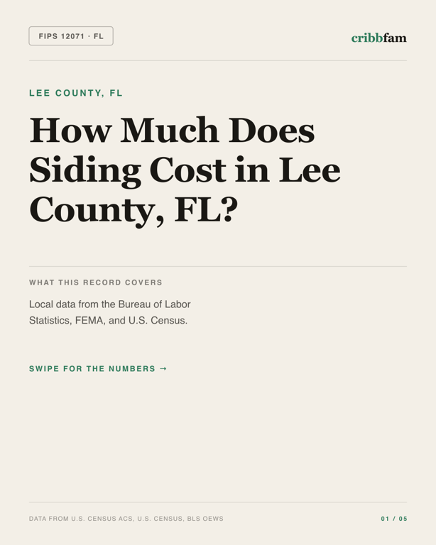 Siding in Lee County, FL — regional cost snapshot