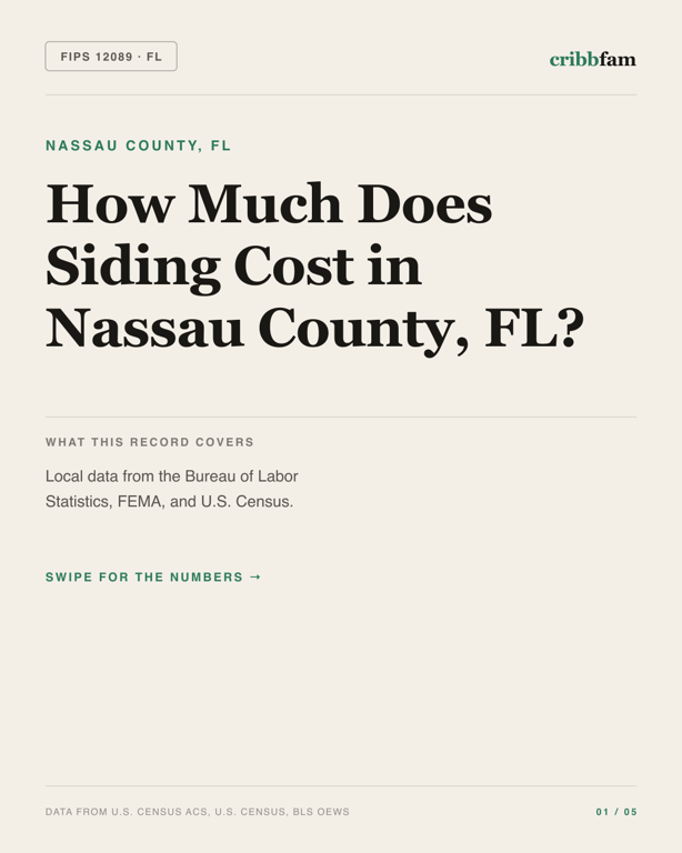 Siding in Nassau County, FL — regional cost snapshot