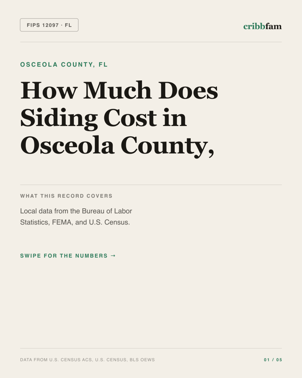 Siding in Osceola County, FL — regional cost snapshot