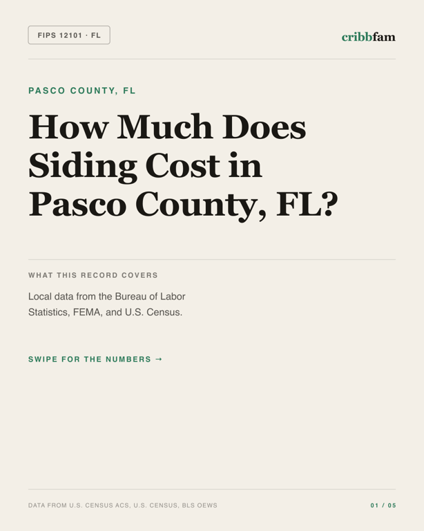 Siding in Pasco County, FL — regional cost snapshot