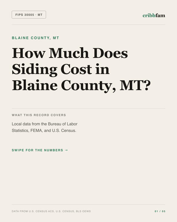 Siding in Blaine County, MT — regional cost snapshot