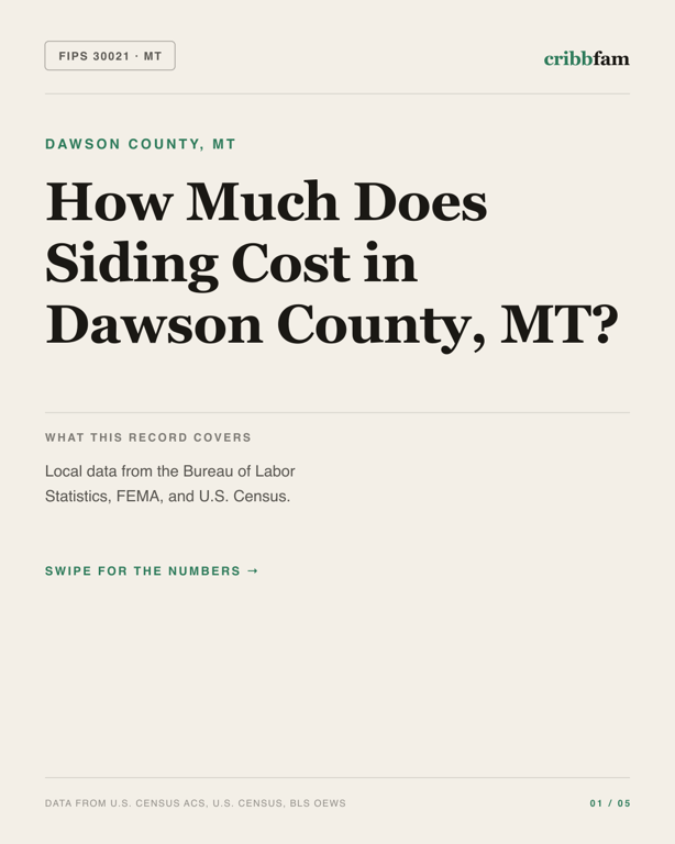 Siding in Dawson County, MT — regional cost snapshot