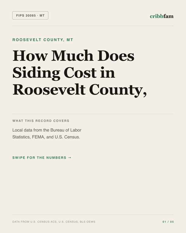 Siding in Roosevelt County, MT — regional cost snapshot