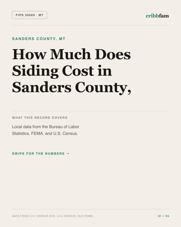 Siding in Sanders County, MT — regional cost snapshot