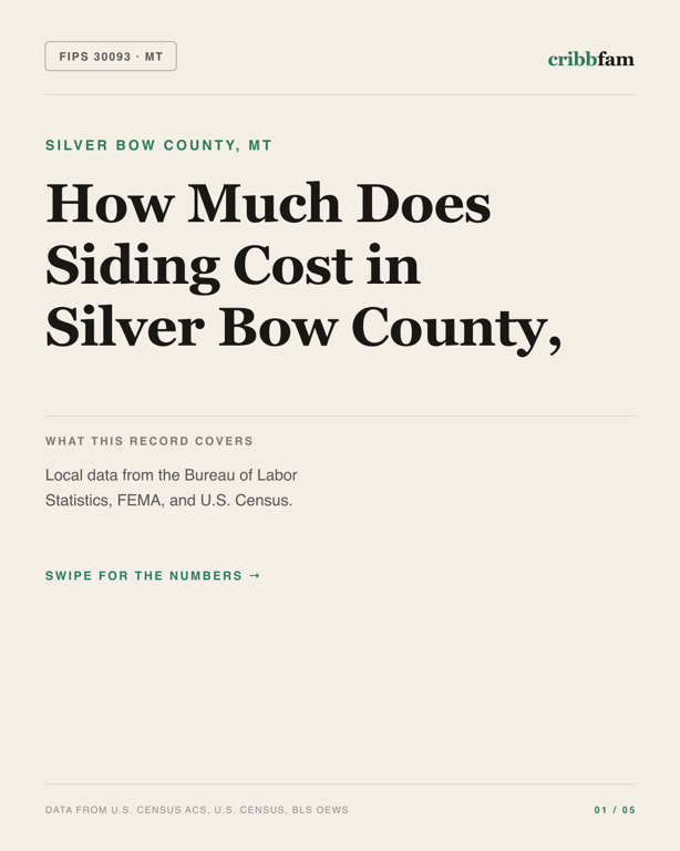 Siding in Silver Bow County, MT — regional cost snapshot