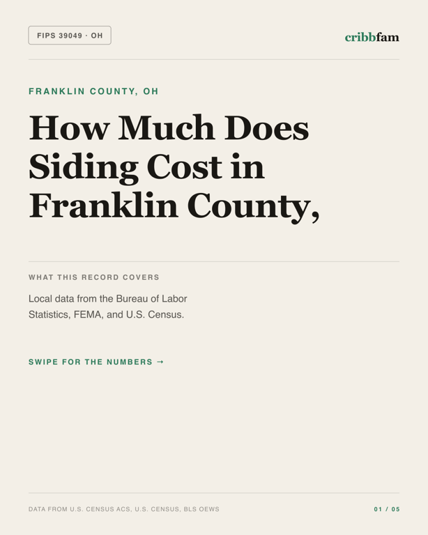 Siding in Franklin County, OH — regional cost snapshot