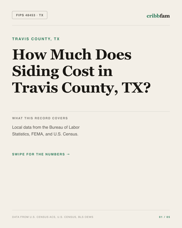 Siding in Travis County, TX — regional cost snapshot