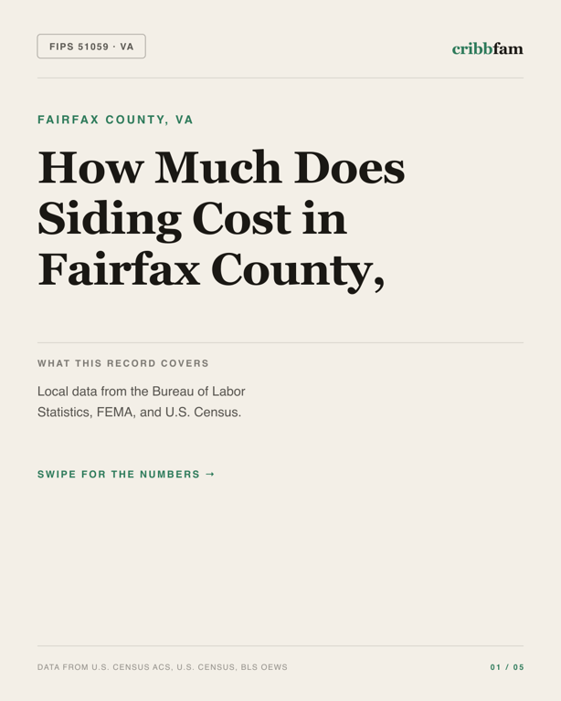 Siding in Fairfax County, VA — regional cost snapshot
