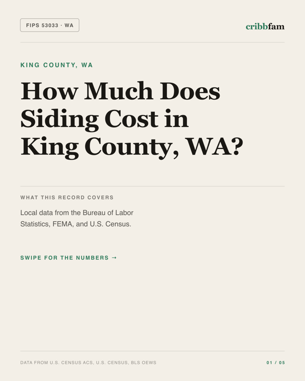 Siding in King County, WA — regional cost snapshot