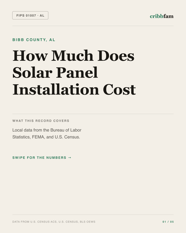 Solar in Bibb County, AL — regional cost snapshot