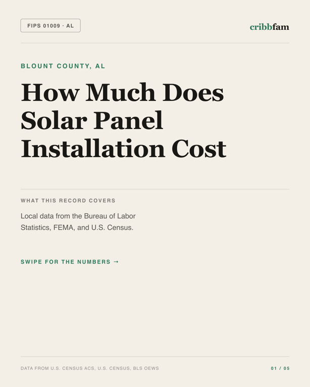 Solar in Blount County, AL — regional cost snapshot