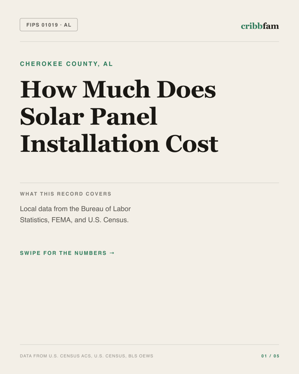 Solar in Cherokee County, AL — regional cost snapshot