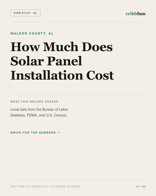 Solar in Walker County, AL — regional cost snapshot