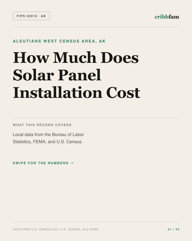 Solar in Aleutians West Census Area, AK — regional cost snapshot