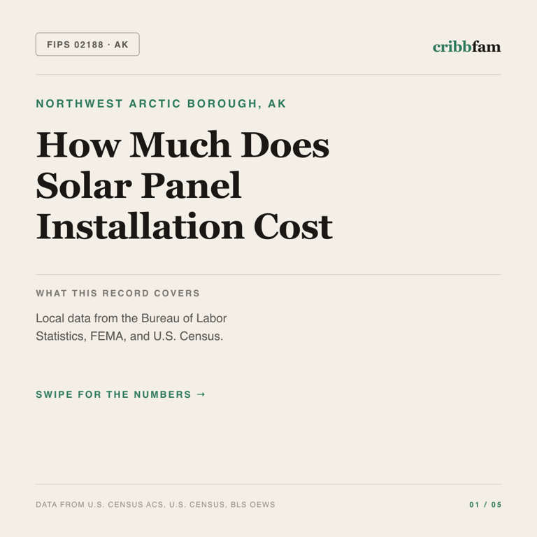 Solar cost snapshot for Northwest Arctic Borough, AK