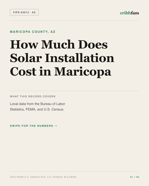 Solar in Maricopa County, AZ — regional cost snapshot
