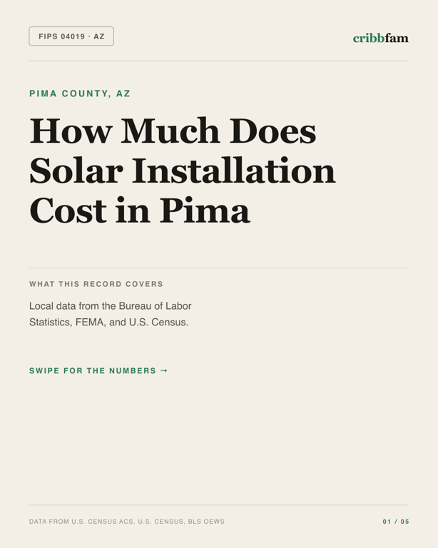 Solar in Pima County, AZ — regional cost snapshot
