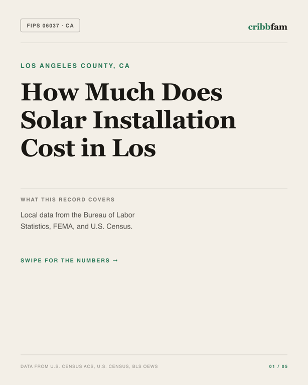 Solar in Los Angeles County, CA — regional cost snapshot