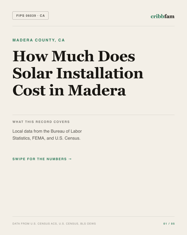 Solar in Madera County, CA — regional cost snapshot