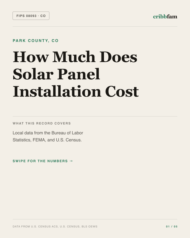Solar in Park County, CO — regional cost snapshot