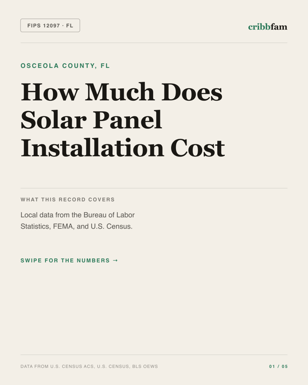 Solar in Osceola County, FL — regional cost snapshot