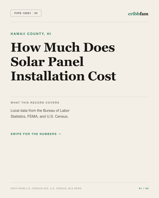 Solar in Hawaii County, HI — regional cost snapshot