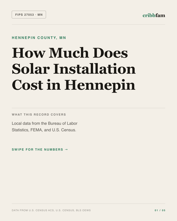 Solar in Hennepin County, MN — regional cost snapshot