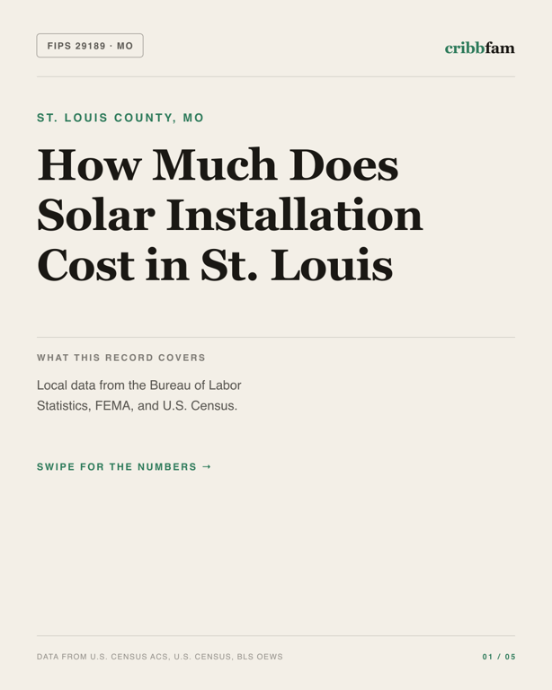 Solar in St Louis County, MO — regional cost snapshot