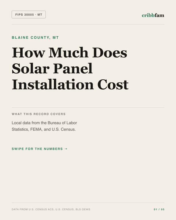 Solar in Blaine County, MT — regional cost snapshot