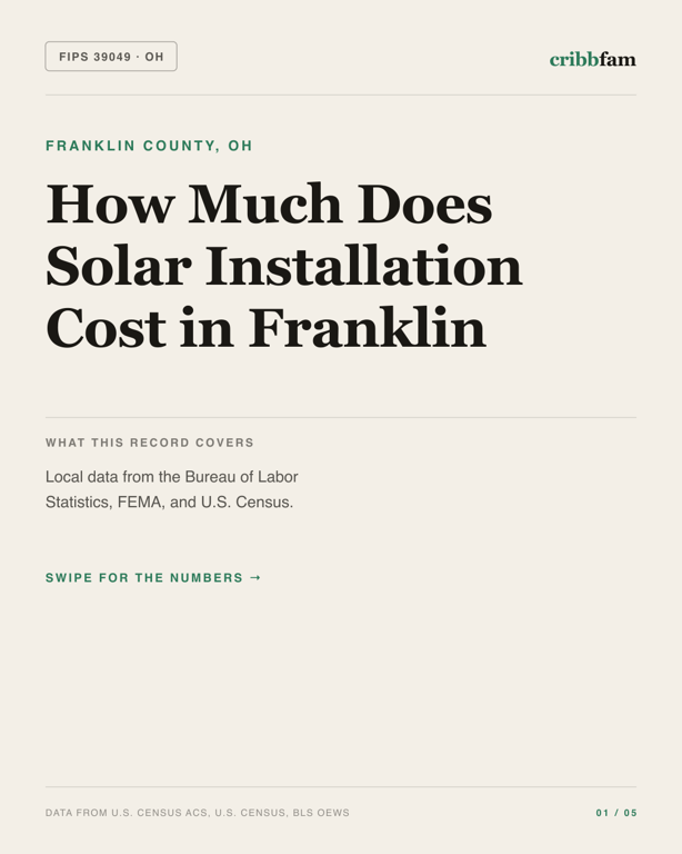 Solar in Franklin County, OH — regional cost snapshot