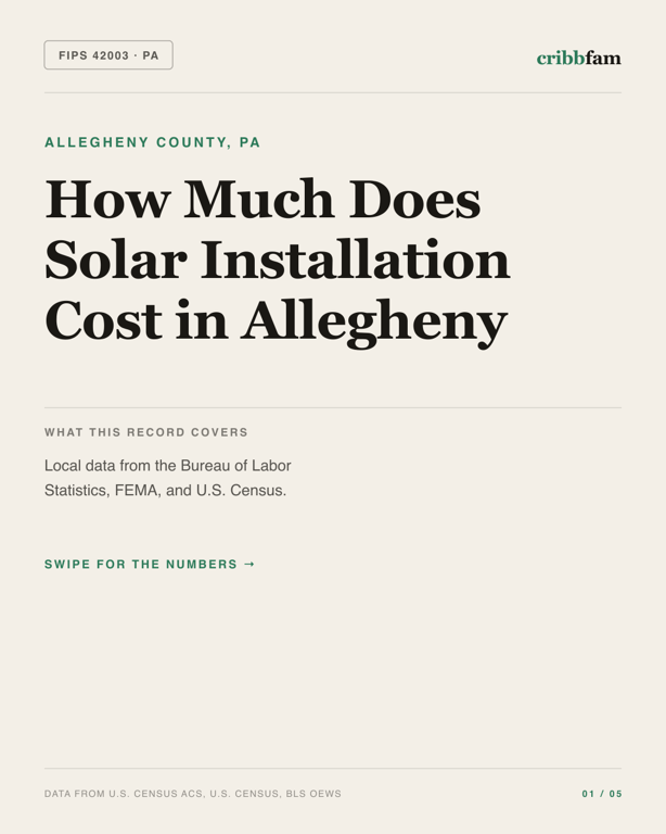 Solar in Allegheny County, PA — regional cost snapshot