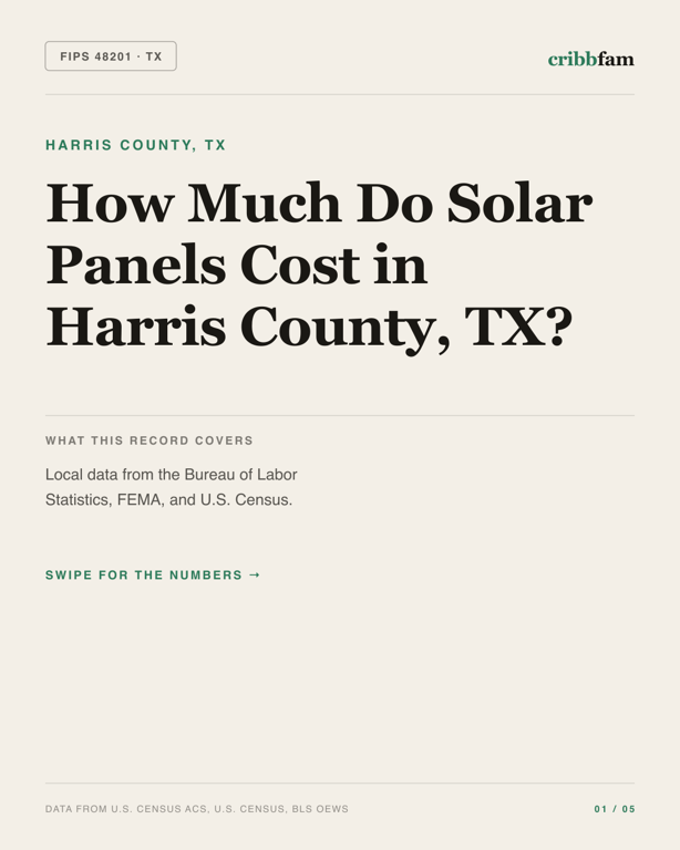 Solar in Harris County, TX — regional cost snapshot