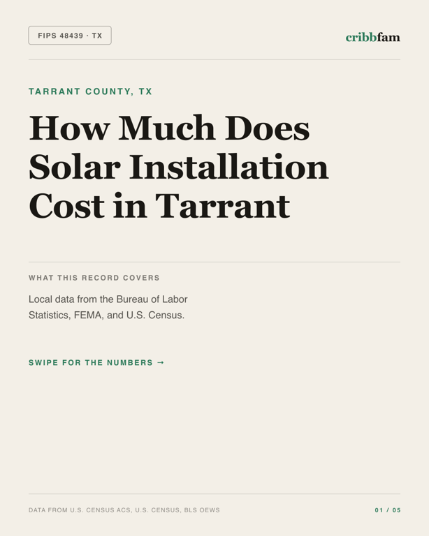 Solar in Tarrant County, TX — regional cost snapshot