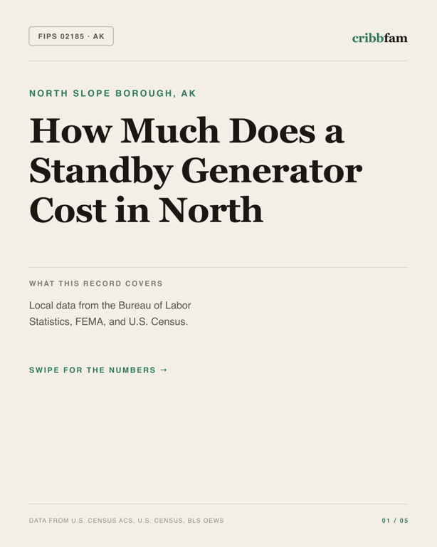 Standby Generators in North Slope Borough, AK — regional cost snapshot