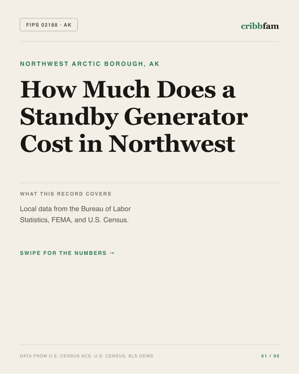 Standby Generators in Northwest Arctic Borough, AK — regional cost snapshot