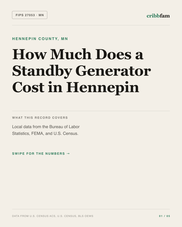 Standby Generators in Hennepin County, MN — regional cost snapshot