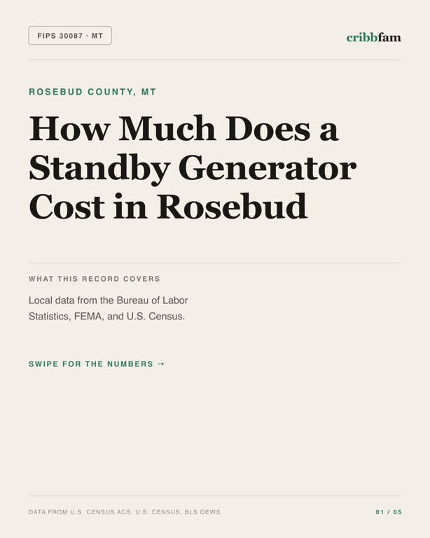 Standby Generators in Rosebud County, MT — regional cost snapshot