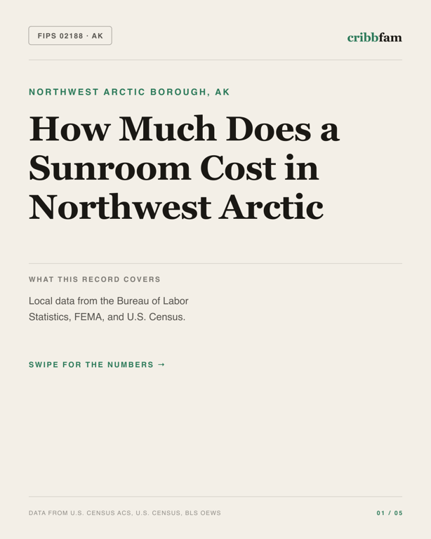 Sunrooms and Enclosures in Northwest Arctic Borough, AK — regional cost snapshot