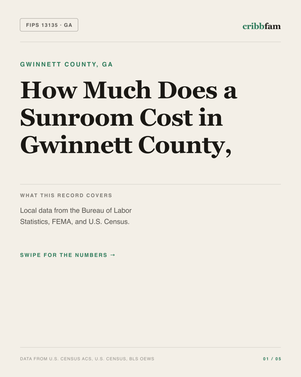 Sunrooms and Enclosures in Gwinnett County, GA — regional cost snapshot
