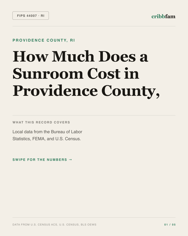 Sunrooms and Enclosures in Providence County, RI — regional cost snapshot