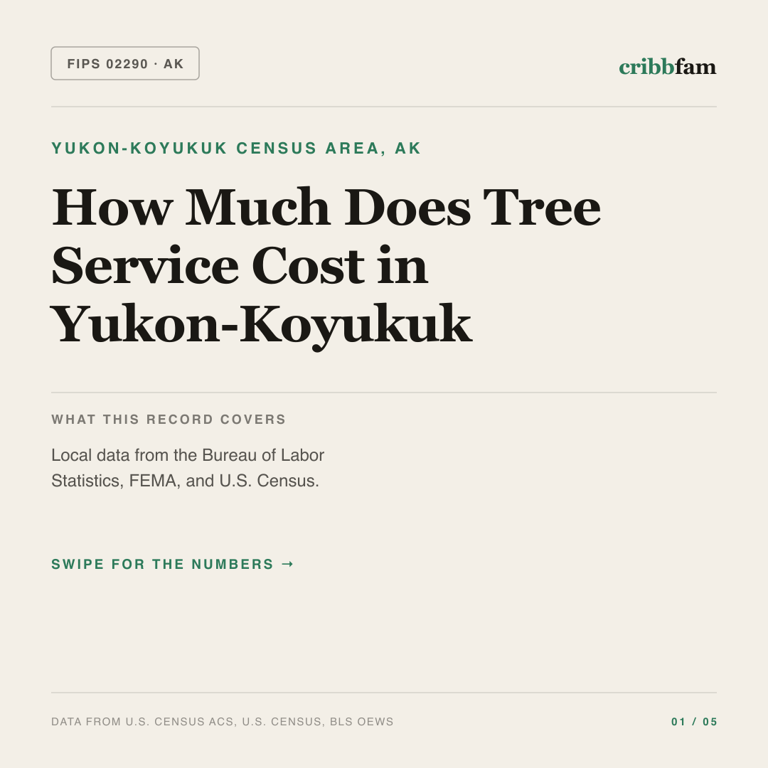 Tree Services cost snapshot for Yukon-Koyukuk Census Area, AK